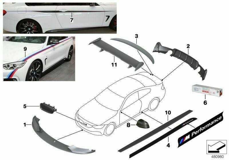 BMW F36 Gran Coupé Galinis Spoileris Iš Karbono Originalus 51622407543