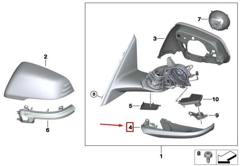 Bmw F40 F44 Dešinė Apatinė Dėžė Originalus 51169879140