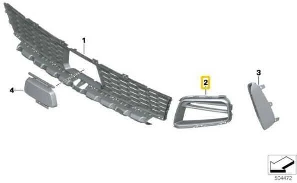BMW F40 priekinės oro įsiurbimo grotelės kairės pusės originalios 51748075623