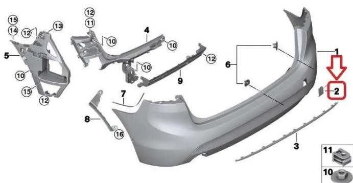 Bmw F45 Active Tourer Towing Eye Primed Originalus 51317393792