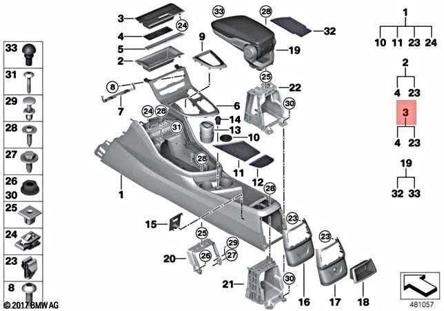 BMW F45 daiktadėžė su dangteliu Centrinė konsolė Priekinė originali 51169274293