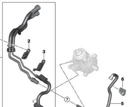 BMW F45 F45 F46 F48 F54 F55 Variklio skyriaus kuro linija 13538511732 Originali
