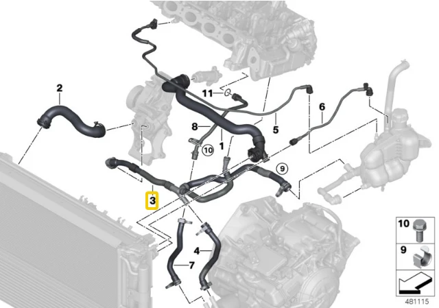 Bmw F45 F46 F54 F55 F56 F57 Variklio Išsiplėtimo Bakas Originalus 17128593800