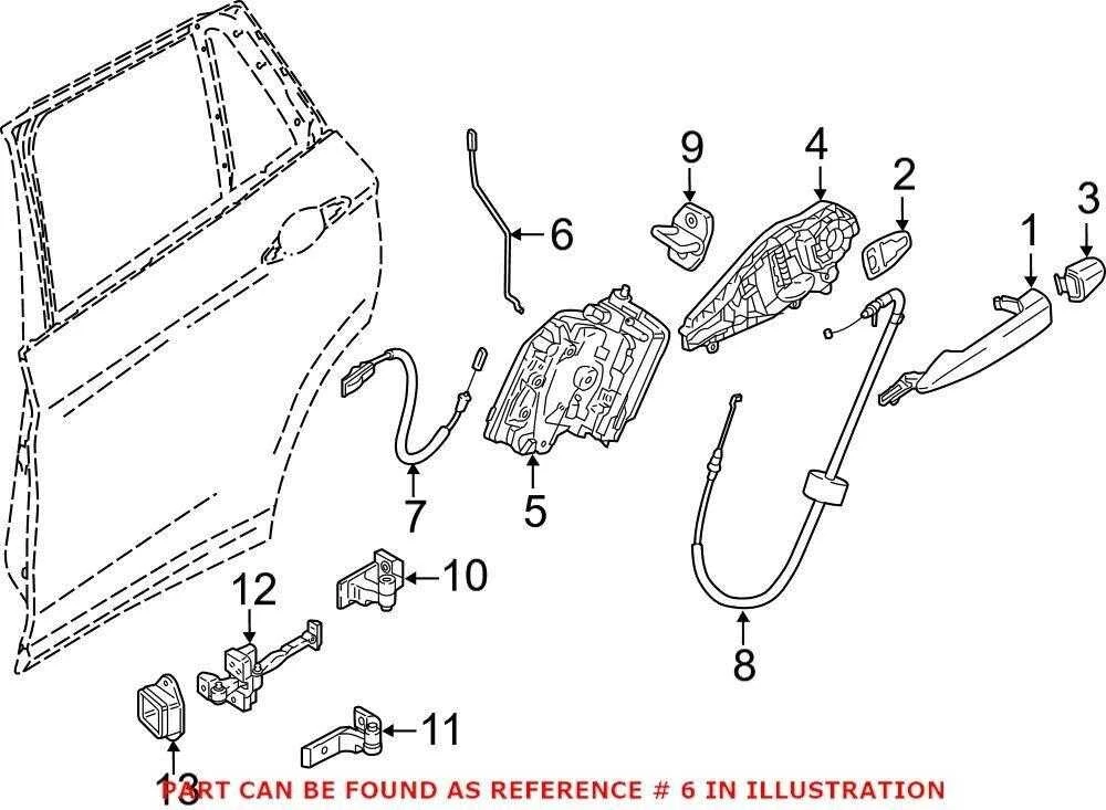 BMW F48 galinių kairės pusės durų spynos valdymo strypas Originalus 51227349503