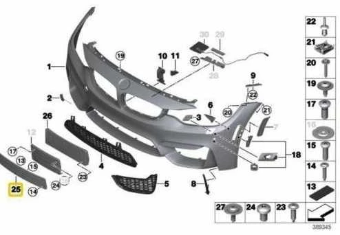 BMW F80 M3 F82 M4 Numerio Plokštės Dėklas Originalus 51118056773