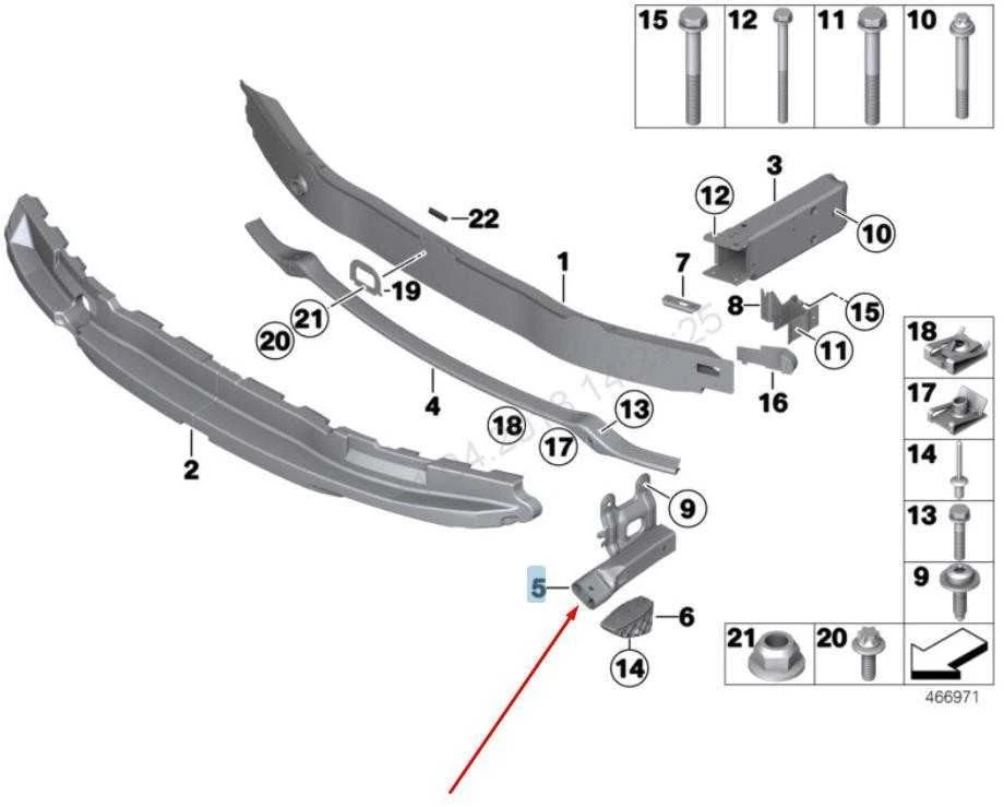 BMW F87 F80 F82 Priekinis apatinis deformacinis elementas dešinysis originalus 51118054314