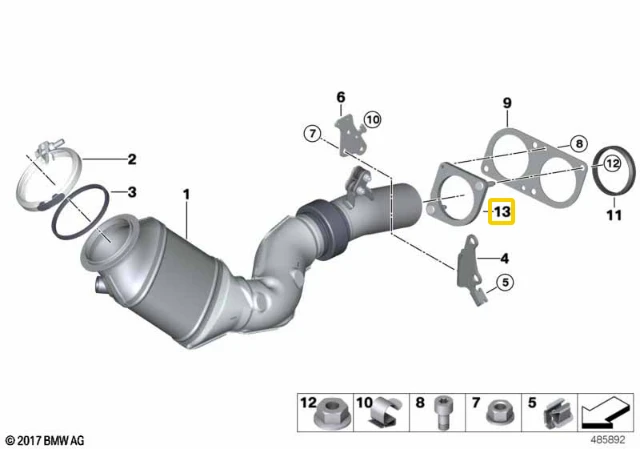 BMW F87 M2 F80 M3 F82 M4 Flange Originalus 18327850430