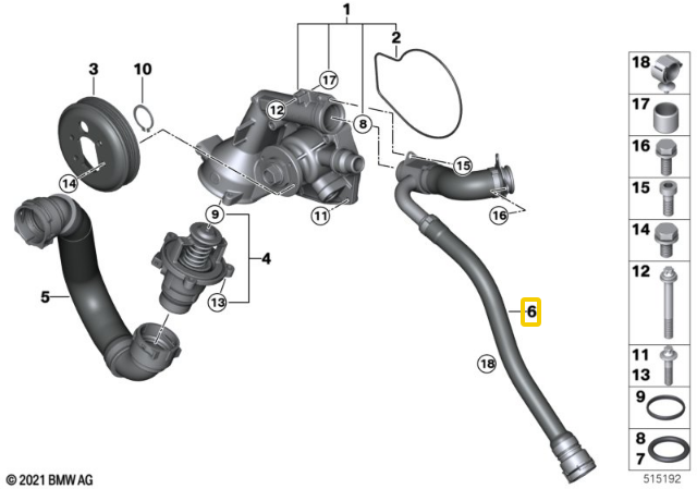 BMW F87 M2 F80 M3 F82 M4 Šilumos Siurblio Linija Originalus 11537848500