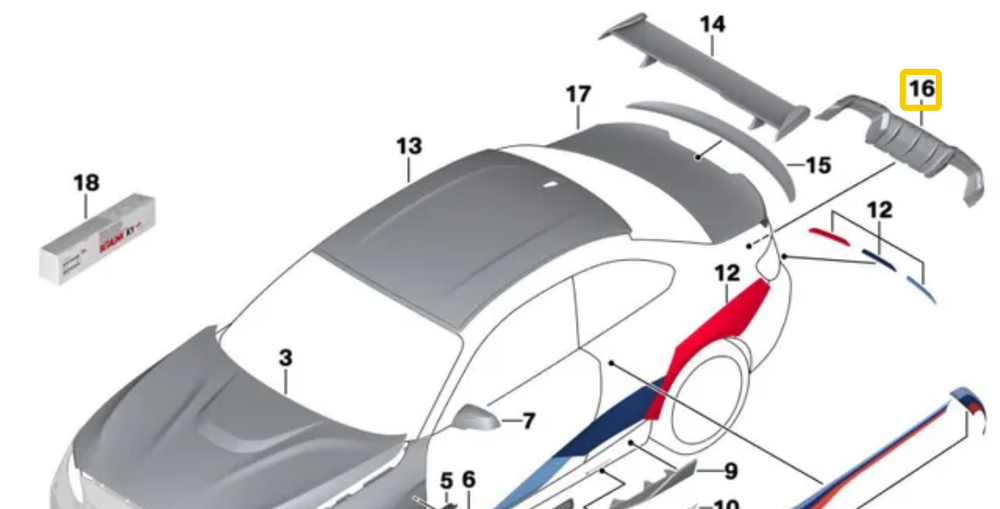 Bmw F87 M2 Heckdiffusor Carbon Originalus 51192361666