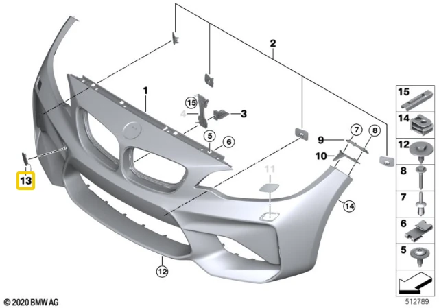 Bmw F87 M2 Towing Eye Flap Primed Originalus 51118073508