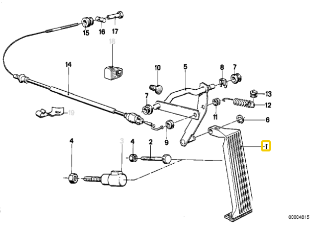 BMW Fahrpedal E30 07 1985 06 1991 Originalus 35412226345