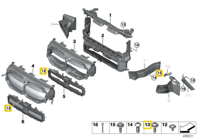 BMW Flachkopfschraube F40 F22 F87 G20 G21 Originalus 07119908698