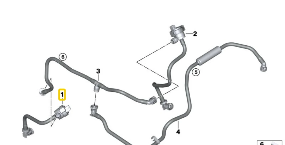 BMW Fuel tank ventilation valve with pipe Originalus 13908482822 5' G30 (07/2018 — 12/2019) 7' G11 LCI (01/2018 — 12/2019) 7' G12 LCI (01/2018 — 12/2019) 8' G14 (10/2017 — 12/2019) 8' G15 (10/2017 — 12/2019) 8' G16 Gran Coupé (05/2018 — 12/2019)
