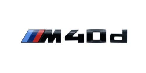 BMW G01 X3 M40d Gloss Juodas Badge Decal 204mm x 20mm 51142472832 Originali