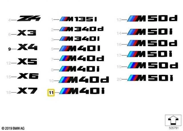 BMW G02 BLIZGUS Juodas ŽENKLIUKAS ORIGINALUS 51142472836