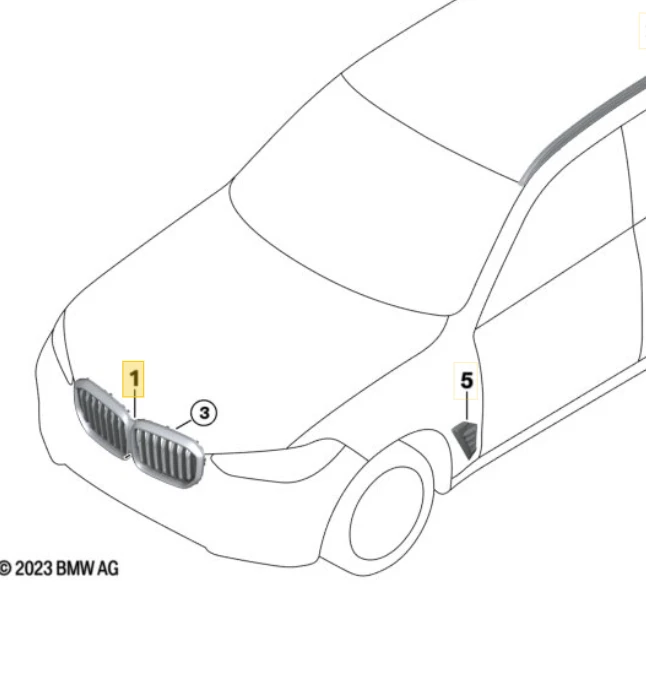 Bmw G05 X5 F95 Grille Originalus 51135A67CC5