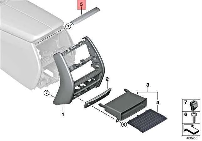 BMW G11 G12 725d 725Ld 730d 730d 730dX Apdailos apdailos detalė/metalas gale 51168066680 Originali