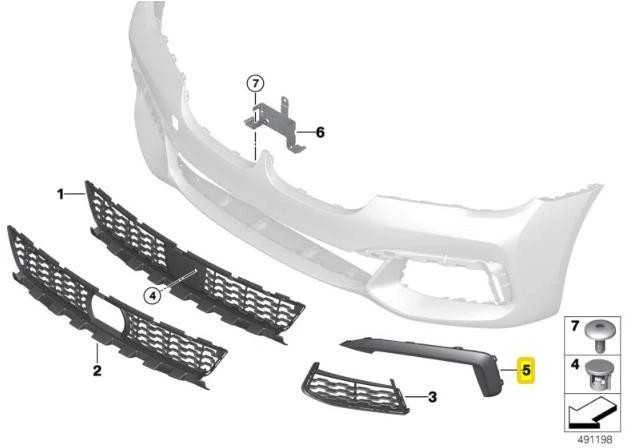 BMW G11 G12 Dešinė Danga Originalus 51118061120