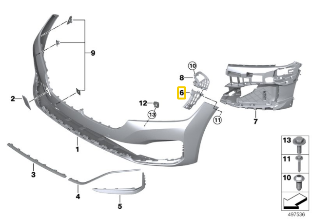 BMW G11 G12 Dešinės Apatinės Gidai Originalus 51117475194