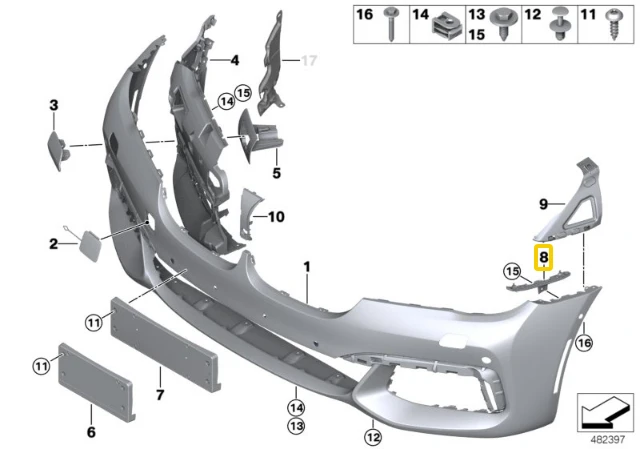 BMW G11 G12 Kairysis Apatinis Vedėjas Originalus 51117357199