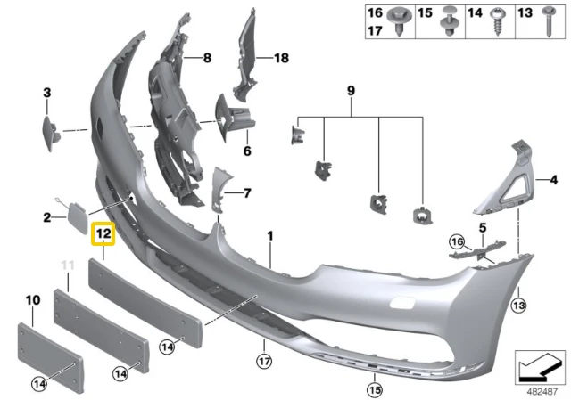 BMW G11 G12 Numerio Plokštės Bazė Originalus 51117438944