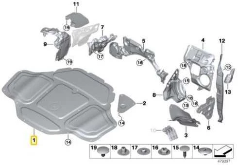 Bmw G11 G12 Variklio Gaubto Izoliacijos 51487330652 Originalus