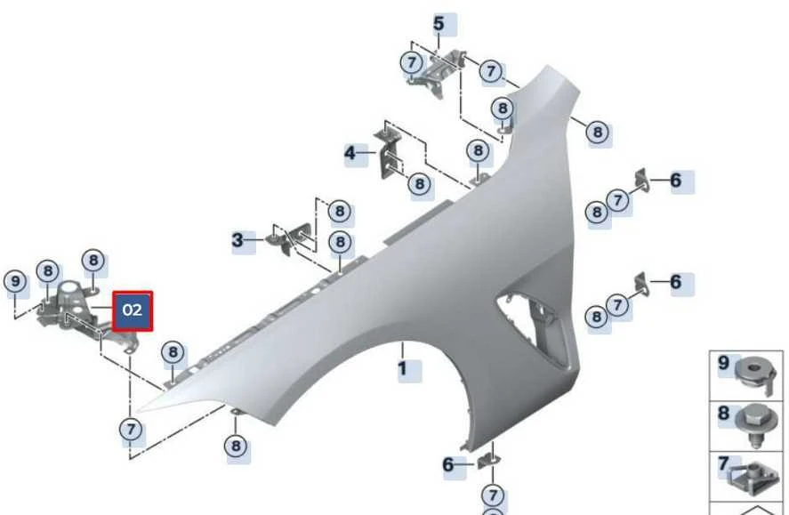 BMW G14 F91 M8 Šoninis Panelės Skvernas Priekinis Kairysis 1 Originalus 41358492949