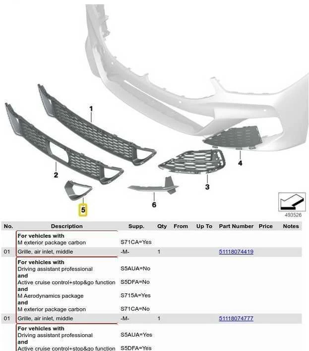 Bmw Oro Įsiurbimo Angos Apdaila Kairė 8 G14 G15 Originalus 51118074801