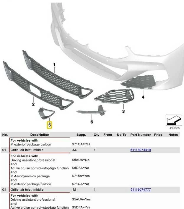 Bmw Oro Įsiurbimo Angos Apdaila Kairė 8 G14 G15 Originalus 51118074801