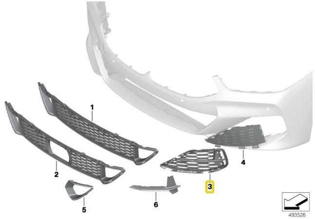 BMW G14 G15 G16 Oro Šoninis Įsiurbimo Grillis Originalus 51118074422