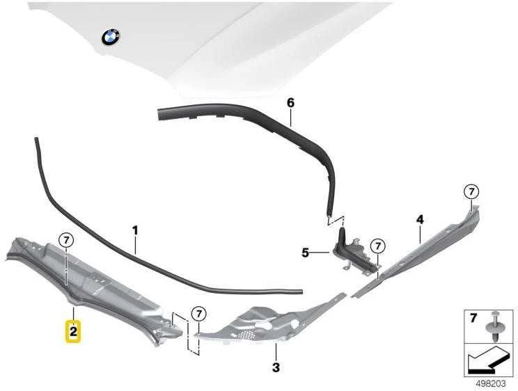BMW G20 centrinio variklio skyriaus dangtelis Originalus 51767461970