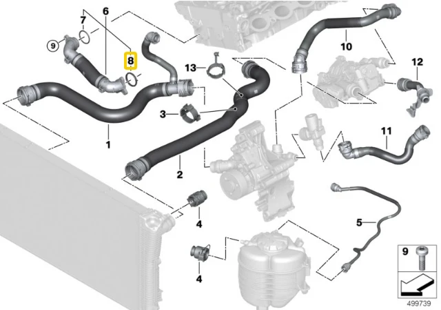 BMW G20 G21 G30 G31 G32 G11 G12 G14 G15 G16 X3 X4 X5 X6 X7 Z4 Gasket Originalus 11538678045