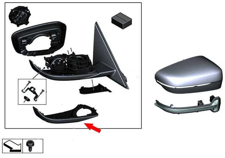 BMW G20 G21 korpuso apatinė dalis dešinėje S originali 51167498206