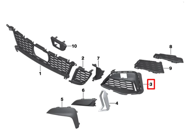 Bmw G20 G21 Kairės Pusės Oro Įsiurbimo Grotelės Originalus 51118075649