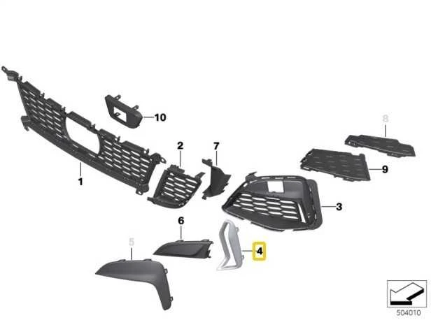 BMW G20 apdailos grotelių kairės pusės šonas Originalus 51118093301