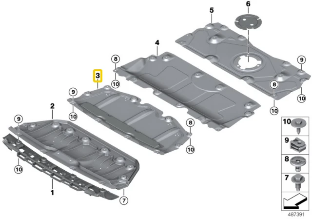 BMW G20 G21 Variklio Apsauga Priekyje Originalus 51757340857