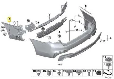 BMW G30 F90 Galinio Kairio Vairo Gidas Originalus 51128066721