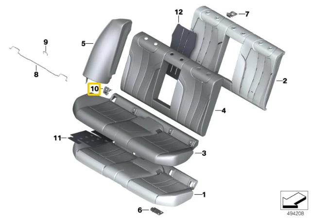 BMW G30 F90 M5 Galinio Sėdynės Isofix Dėklas Juodas Originalus 52207451008
