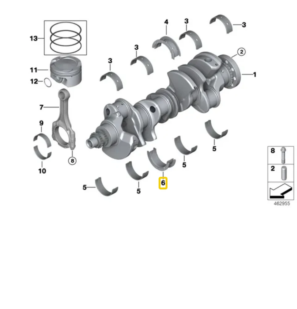 Bmw G30 G11 G12 G14 G15 G16 X5 X6 X7 Guolis-Guolio Apvalkalas Žalias Originalus 11218655141