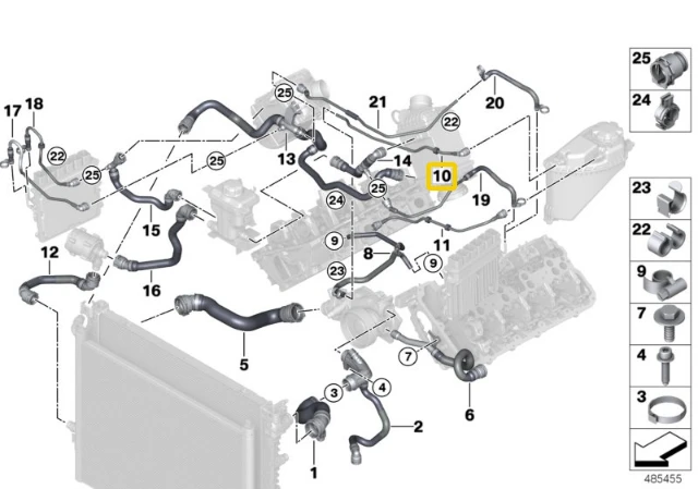 BMW G30 G11 G12 Vandenilio Šlaunis Originalus 17128602667