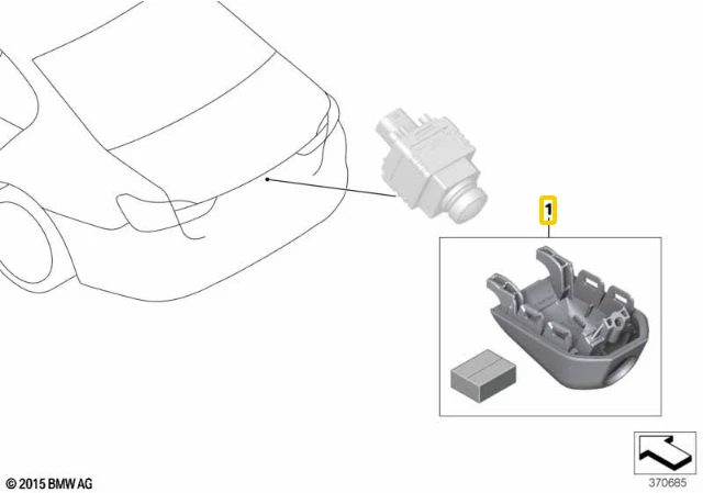 BMW G30 G31 atbulinės eigos kameros laikiklio kronšteinas Retrofit rinkinys originalus 66212450878