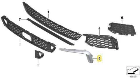 BMW G30 G31 dešinės pusės apdailos detalė originali 51118064980