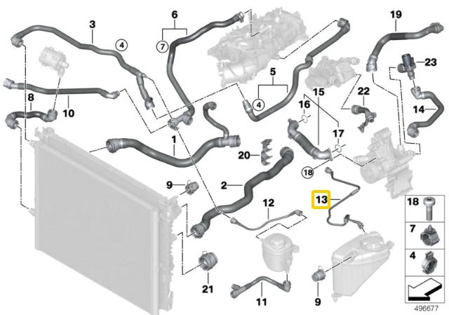 BMW G30 G31 G32 G11 G12 Cilindro Galvos Išsiplėtimo Bakas Šlaunis Originalus 17128678494