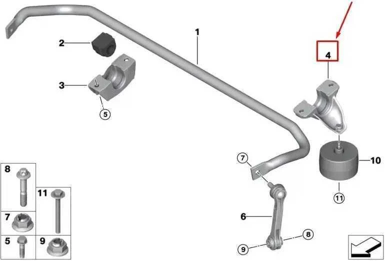 Bmw G30 G31 G32 G11 G12 Kairysis Stabilizatoriaus Strypas Originalus 33556861479