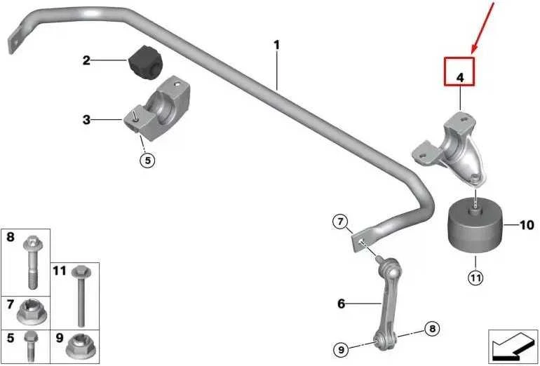 Bmw G30 G31 G32 G11 G12 Kairysis Stabilizatoriaus Strypas Originalus 33556861479