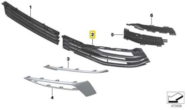 Bmw G30 G31 Kairysis Atvėjimo Angos Grillis Originalus 51117385277