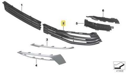 Bmw G30 G31 Oro Kairysis Įsiurbimo Angos Grillis Originalus 51117385278