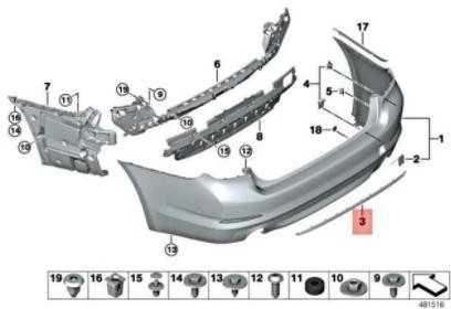 Bmw G30 Galinio Stiklo Apsaugos Juostele Originalus 51127389971