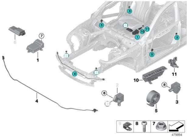 BMW G32 G11 G12 X3 X4 Smūgio Slėpiklis Viršutinis Originalus 51118061181