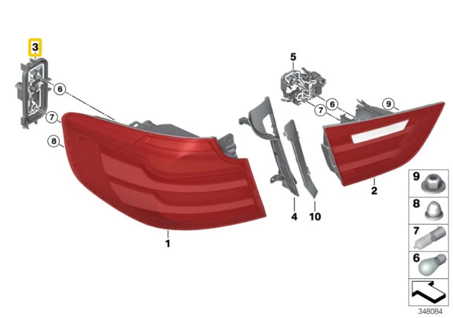 BMW Galiams Šviesos Atramos Dešinė Galinė Originalus 63217366072